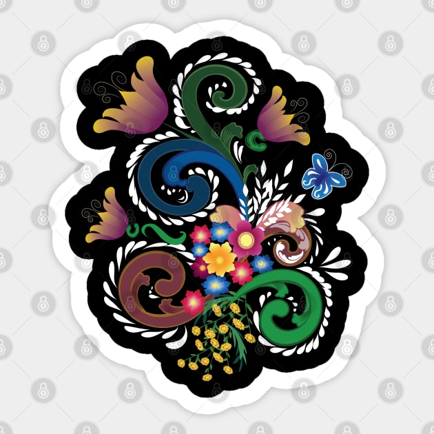 Rosemaling Madness Sticker by Deborah Goschy